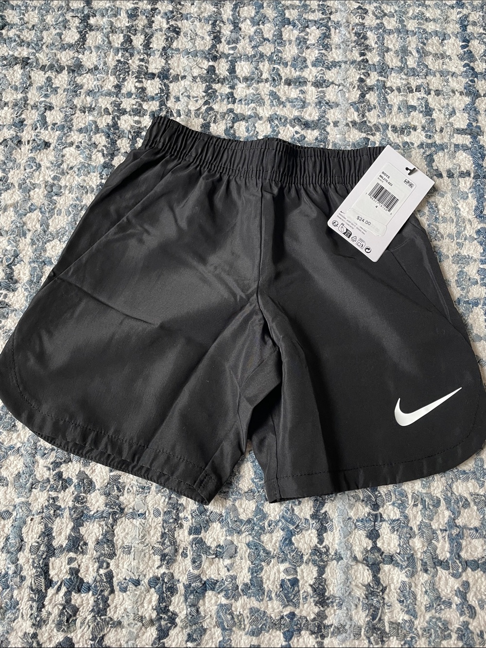 Nike NWT Boy’s Black Shorts with White Swoosh Logo